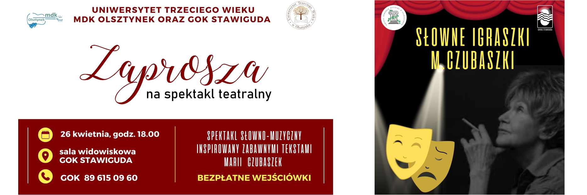 Spektakl teatralny pt. „Słowne igraszki M. Czubaszki”