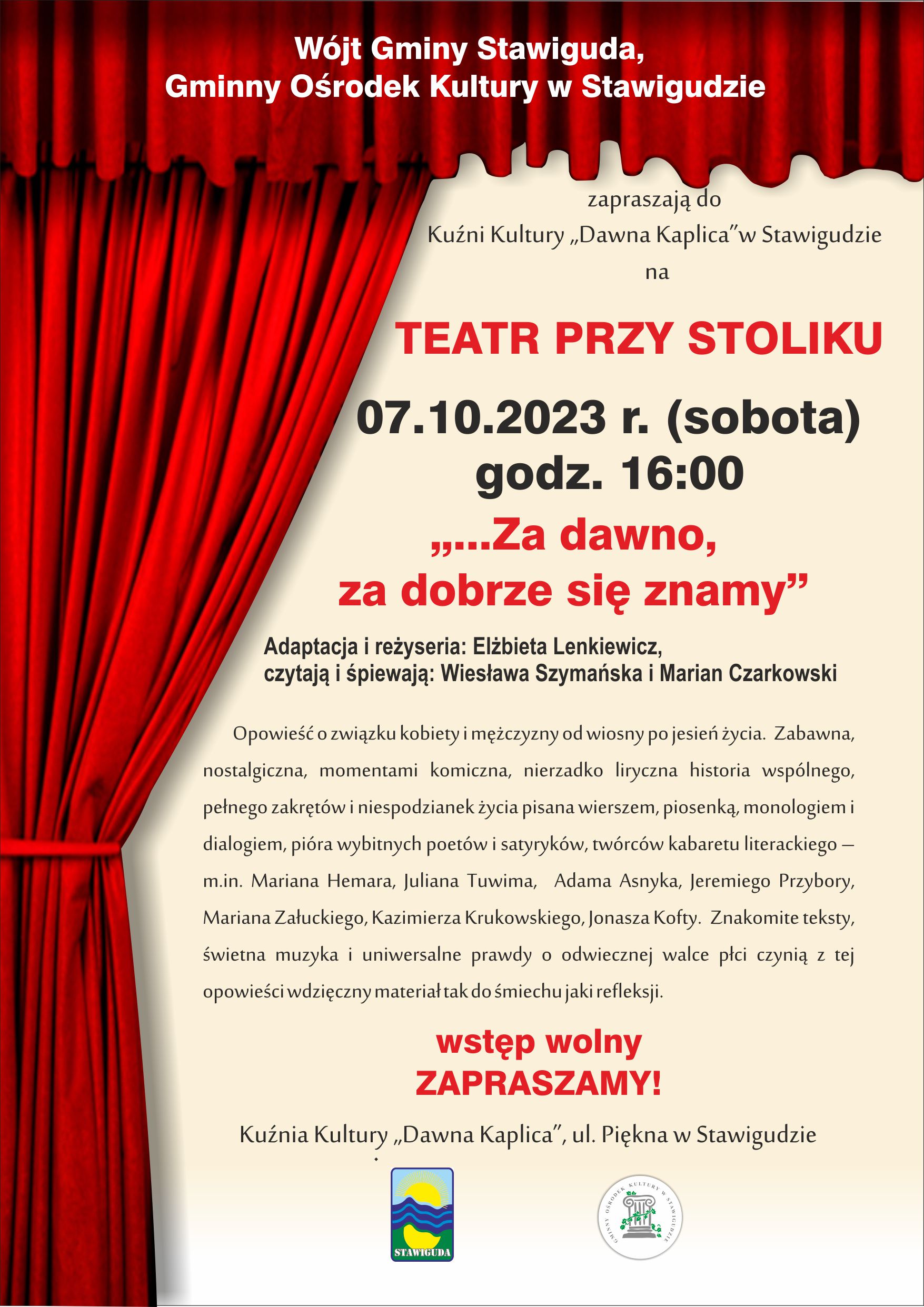 TEATR PRZY STOLIKU Stawiguda 2023 plakat do internetu